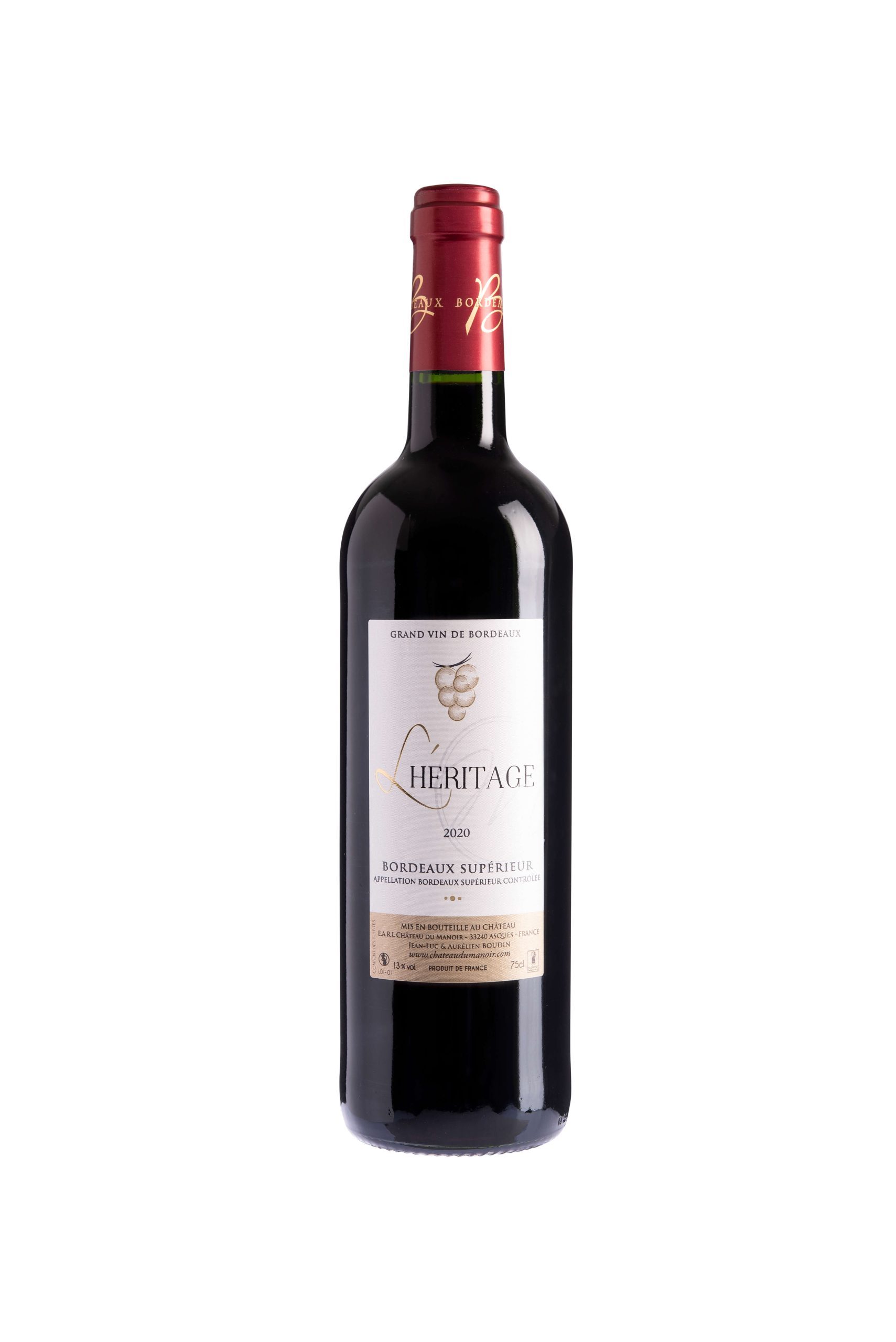 Bouteille de vin Bordeaux supérieur - cuvée Héritage